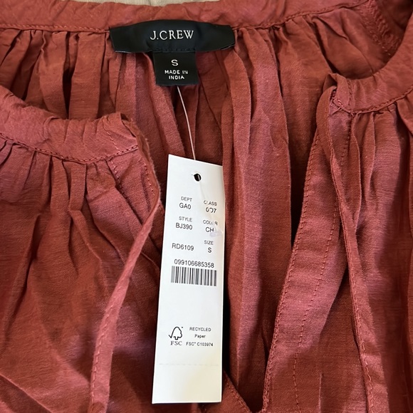 J. Crew tassel tie front crop top size small NWT - Picture 3 of 5